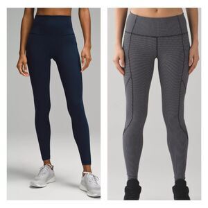 LULULEMON BUNDLE - Wunder Under Navy, Cadence Crusher Tight Tiny Geo Blk/Wht, 4